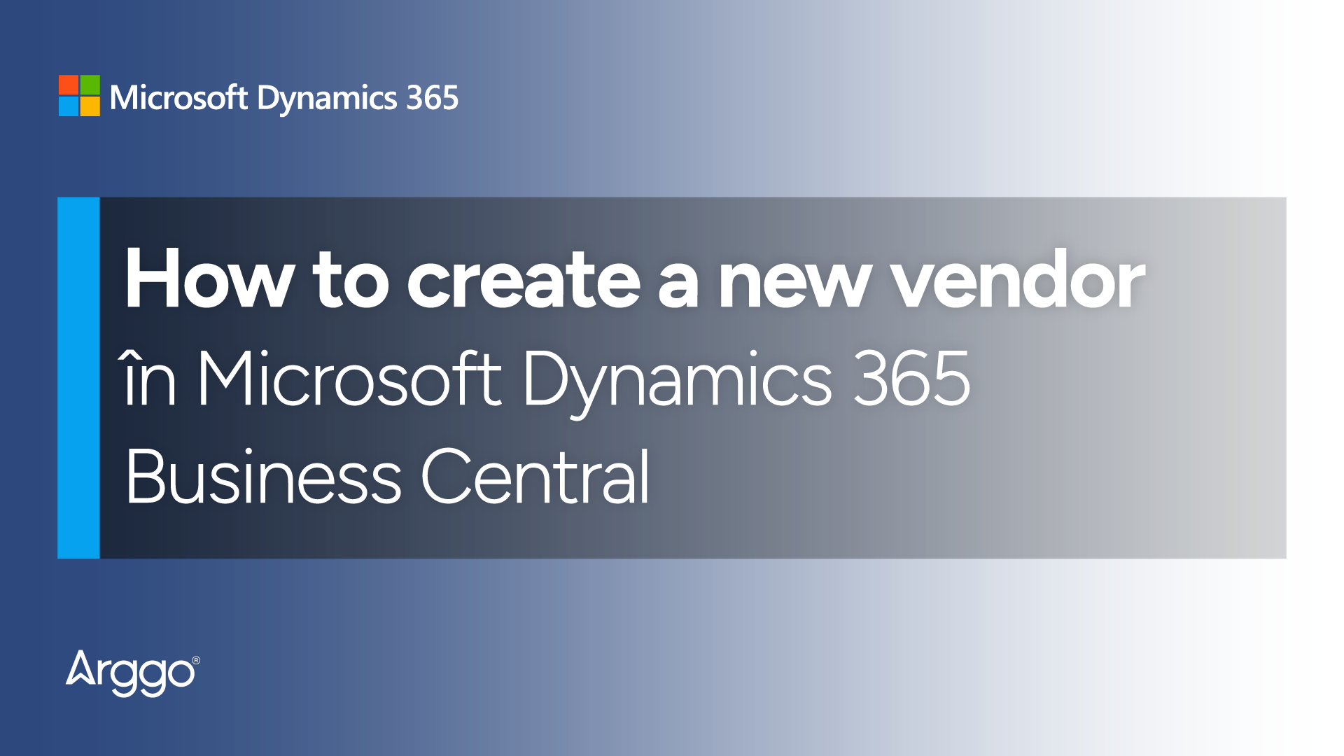 How to create a new supplier in Microsoft Dynamics 365 Business Central ...